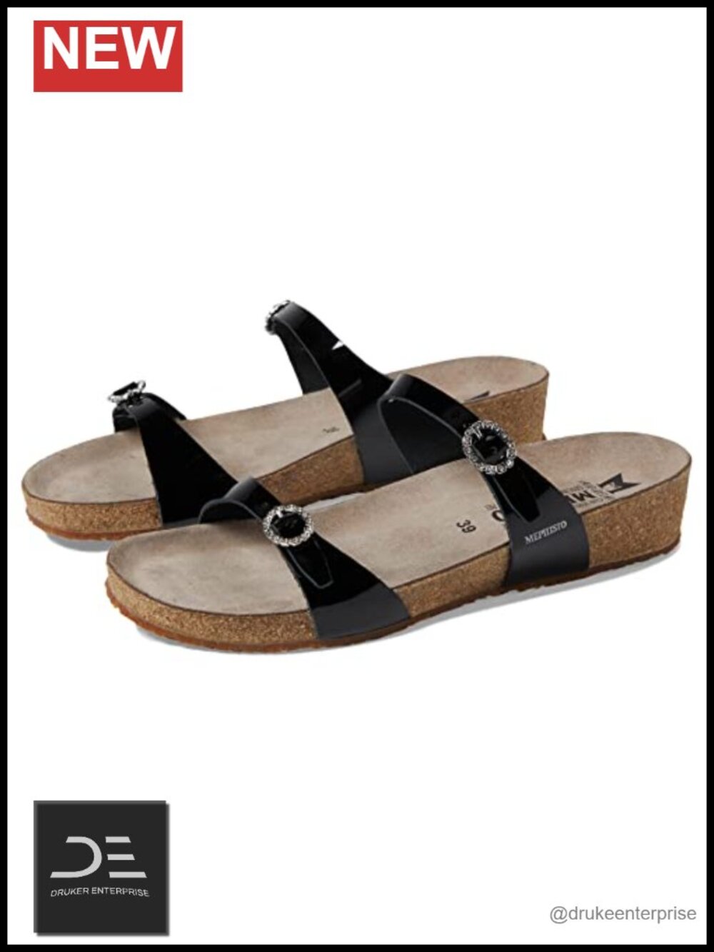 Mephisto Women's Idelya Mule Sandal Full Grain Leather Cork Footbed